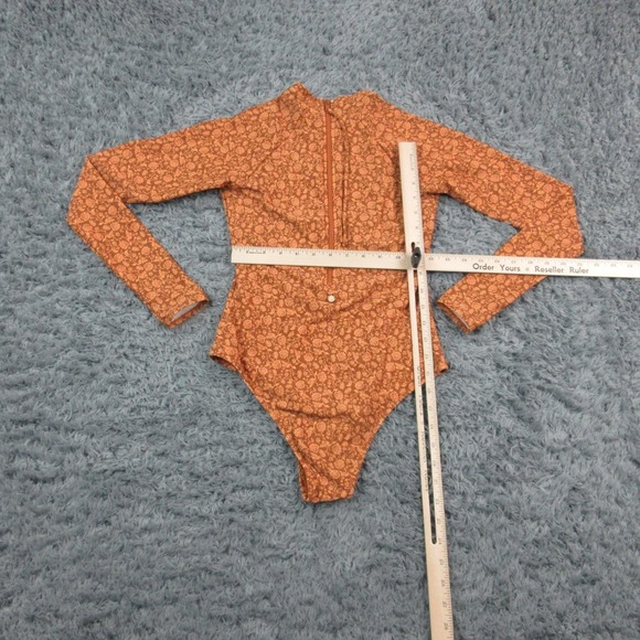 Rhythm. Swimsuit Womens Small Brown Nazare Paisley Long Sleeve 1 Piece Surf NWT - Picture 6 of 16